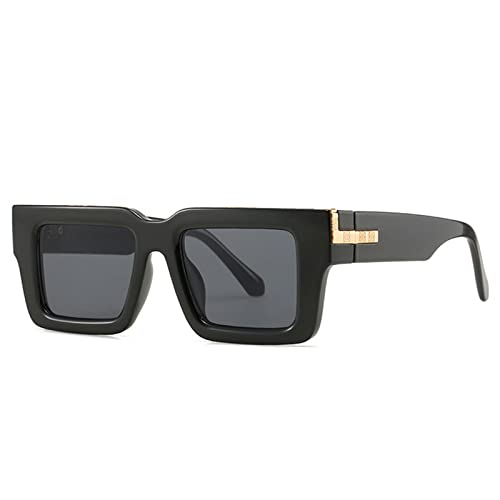 AGRIEVE Retro Quadratische Sonnenbrille Damen Mode Leopard Farbverlauf Shades UV400 Herren,Schwarz Grau,Einheitsgröße von AGRIEVE