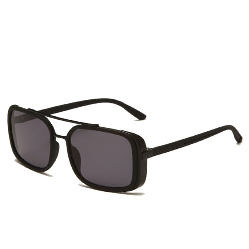 AGRIEVE Retro Quadratische Sonnenbrille Herren Damen Mode Luxus Outdoor Street Shooting Vintage Sonnenbrille Sport Autofahren Brille UV400 Spiegel, C8, Schwarz Grau, Einheitsgröße von AGRIEVE