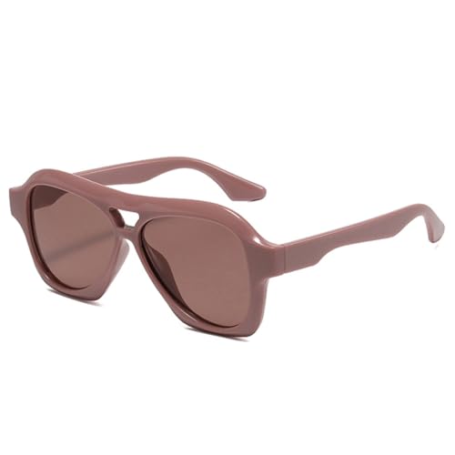 AGRIEVE Retro-Sonnenbrille mit Doppelsteg für Damen, modische Jelly-Farbtöne, UV400, trendige übergroße Sonnenbrille für Herren, Pink Pink, Einheitsgröße von AGRIEVE