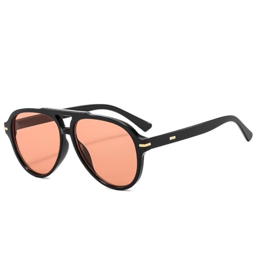 AGRIEVE Retro Übergroße Sonnenbrille mit Doppelsteg für Damen, modischer Farbverlauf, UV400-Schutz, für Herren, trendige Nieten-Sonnenbrille, Schwarz, Orange, Pink, Einheitsgröße von AGRIEVE