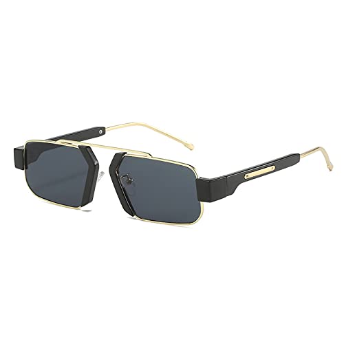 AGRIEVE Retro quadratische bunte Sonnenbrille Damen Mode klar Ozean Farbverlauf Gläser Shades UV400 Männer lila rosa Sonnenbrille, gold schwarz grau, Einheitsgröße von AGRIEVE