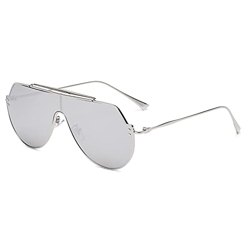 AGRIEVE Sonnenbrille, übergroß, Legierungsrahmen, Sonnenbrille, Herren, Goggle, Brillen, weiblich, ovale Linse, Stil, Silber, Einheitsgröße von AGRIEVE