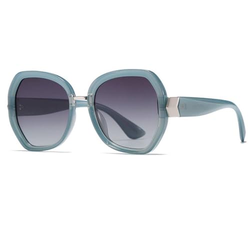 AGRIEVE Sonnenbrille für Damen, UV400, großer Rahmen, Sonnenschutz, für Strand, Fahrrad, Reisen, Blendschutz, Blau, Silber, Grün, Einheitsgröße von AGRIEVE