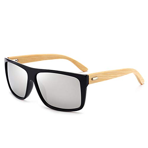 AGRIEVE Sonnenbrille für Herren, luxuriös, UV400-Qualität, modisch, quadratisch, verspiegelt, Schwarz, Spiegelsilber, Einheitsgröße von AGRIEVE