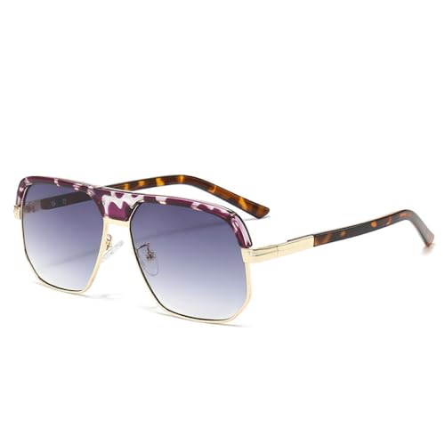 AGRIEVE Sonnenbrille für Herren, quadratisch, mit Leopardenmuster, UV400-Schutz, für Damen, Muster grau rosa, Einheitsgröße von AGRIEVE