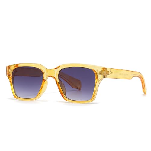 AGRIEVE Sonnenbrille für Herren mit quadratischem Rahmen, UV400, Sommerstil, modische Sonnenbrille für Damen, C4 Gelbgrau, Einheitsgröße von AGRIEVE