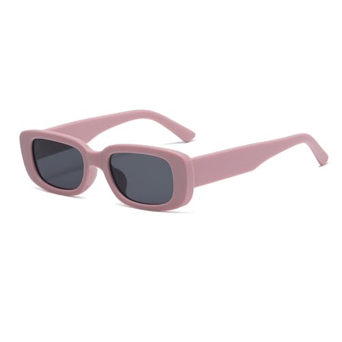 AGRIEVE Sonnenbrille im Vintage-Stil, klein, rechteckig, matt, für Herren, UV400, Violett, Rosa, Grau, Einheitsgröße von AGRIEVE