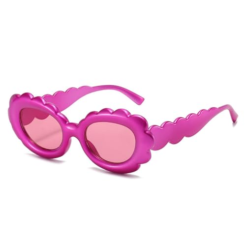 AGRIEVE Sonnenbrille in ovaler Blumenform, Gelee-Farbe, Damenmode, Lila, Grün, Herren, Sonnenbrille, UV400, Retro-Sonnenbrille, Rose, Lila, Pink, Einheitsgröße von AGRIEVE