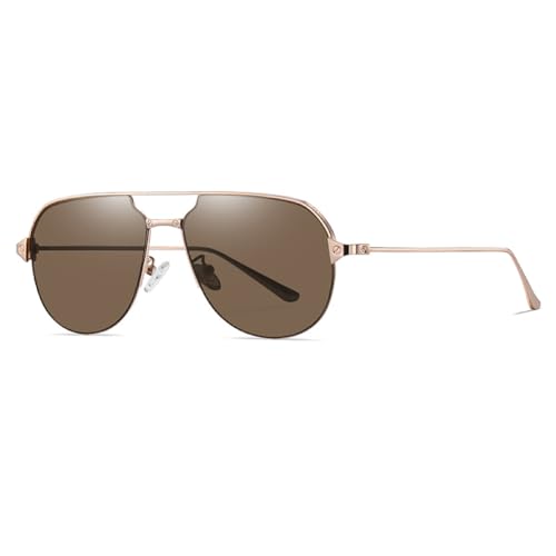 AGRIEVE Sonnenbrille mit Metallrahmen, für Damen und Herren, zum Autofahren, Wandern und Angeln, Unisex, UV400, 6.Gold, Einheitsgröße von AGRIEVE