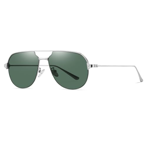 AGRIEVE Sonnenbrille mit Metallrahmen für Damen und Herren, zum Autofahren, Wandern und Angeln, Unisex, UV400, 3. Silber G15, Einheitsgröße von AGRIEVE