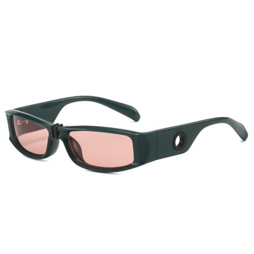 AGRIEVE Sonnenbrillen für Damen, rechteckig, Retro, modisch, UV400, für Herren, Outdoor-Sport, Sonnenbrille, Grün/Pink, Einheitsgröße von AGRIEVE
