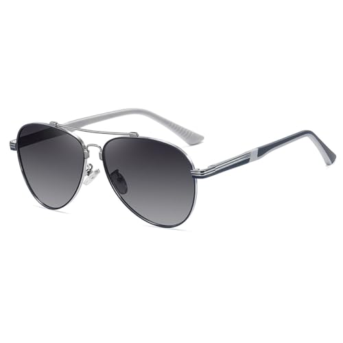 AGRIEVE Sonnenbrillen für Herren, Sommer-Stil, zwei Unisex-Sonnenbrillen für Damen, UV400, 1. Silber, Grau, Einheitsgröße von AGRIEVE