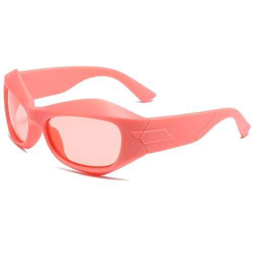 AGRIEVE Sport-Sonnenbrille, stilvoller Sonnenschutz, Punk, dicker Rahmen, übergroße Sonnenbrille für Männer und Frauen, Steampunk-Sonnenbrille zum Radfahren, Pink, Einheitsgröße von AGRIEVE