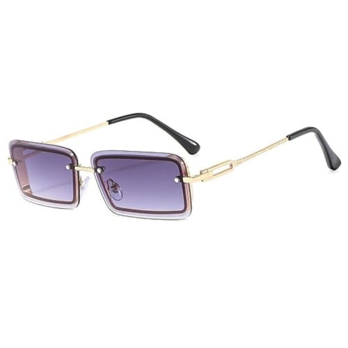 AGRIEVE Stilvolle kleine quadratische Sonnenbrille mit Farbverlauf in Metallic-Optik für Männer und Frauen, UV400, grau, Einheitsgröße von AGRIEVE