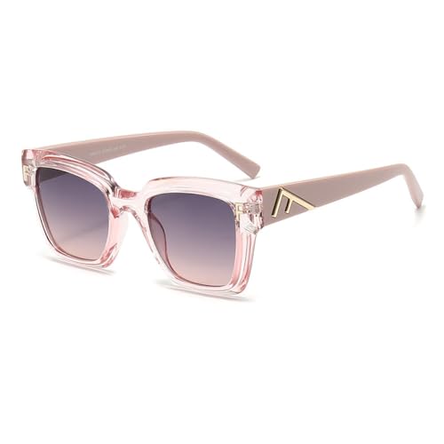 AGRIEVE Trendy Box-Sonnenbrille für Männer und Frauen, hochwertige, personalisierte UV-beständige, modische Sonnenbrille,Pink,Einheitsgröße von AGRIEVE