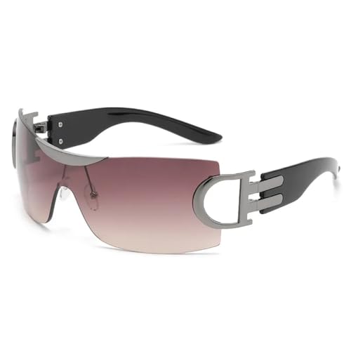 AGRIEVE Übergroße Sport-Sonnenbrille für Herren, Punk, einteilige Brille, Damen-Sonnenbrille, Sonnenbrille, Gun Grey, Einheitsgröße von AGRIEVE