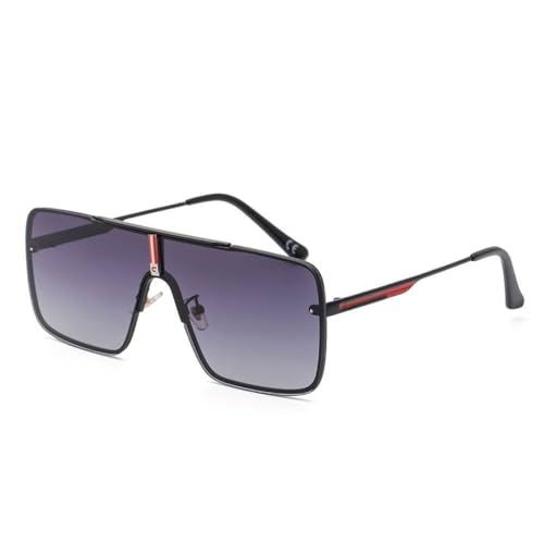 AGRIEVE Übergroße Steampunk-Sonnenbrille für Herren, luxuriös, quadratisch, randlos, Punk-Sonnenbrille für Herren, Vintage-Brillentöne, C2 Schwarz Grau, Einheitsgröße von AGRIEVE