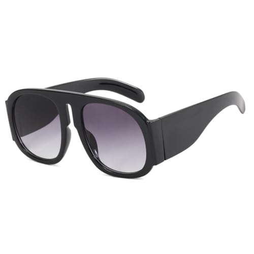 AGRIEVE Übergroße Vintage-Sonnenbrille für Damen und Herren, luxuriös, trendig, großer Rahmen, zweifarbig, Punk-Sonnenbrille für Damen, Schwarz/Grau, Einheitsgröße von AGRIEVE