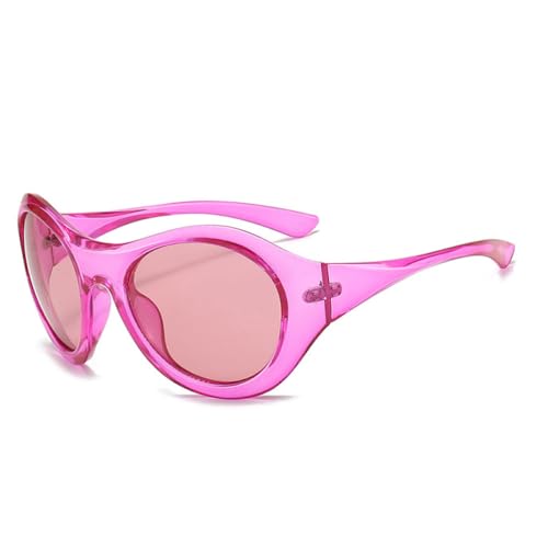 AGRIEVE Übergroße ovale Sonnenbrille für Damen, modisch, Punk, für Herren, Outdoor-Sport, Sonnenbrille, UV400, Violett, Rosa, Einheitsgröße von AGRIEVE