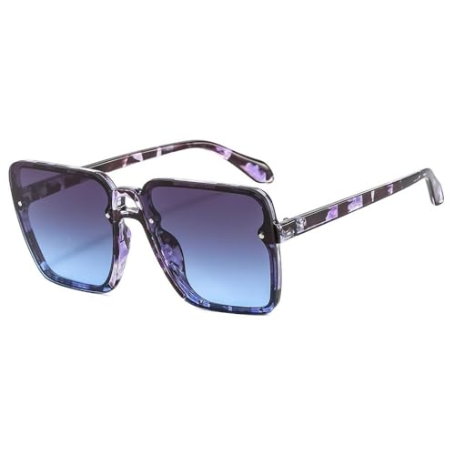 AGRIEVE Übergroße quadratische Sonnenbrille, Vintage, Damen, Sonnenbrille, Lila, Grün, Rosa, UV400, Herren, Luxus, männlich, weiblich, lila, Einheitsgröße von AGRIEVE