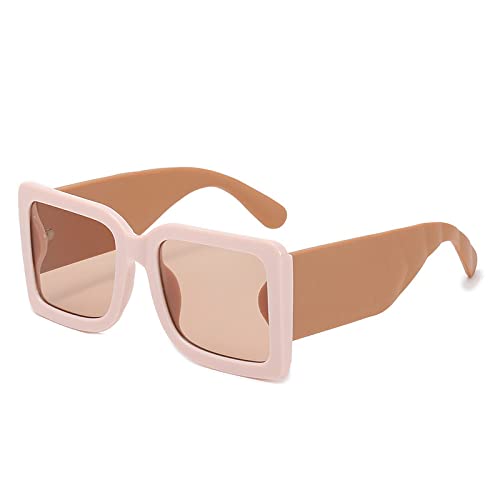 AGRIEVE Übergroße quadratische Sonnenbrille, Vintage, Damenmode, Sonnenbrille, schwarz, große Schattierungen, UV400, Herren, Luxus, Damen, Pink, Einheitsgröße von AGRIEVE