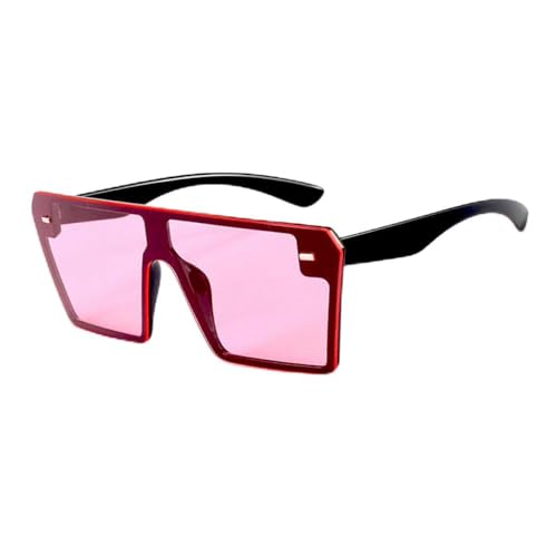 AGRIEVE Übergroße quadratische Sonnenbrille für Damen, modische flache Oberseite, Farbverlaufsbrille für Herren, Schwarz/Pink, Einheitsgröße von AGRIEVE