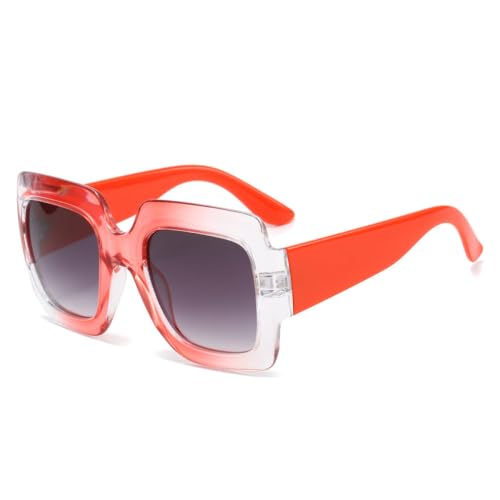 AGRIEVE Übergroße quadratische Sonnenbrille für Damen, modischer Farbverlauf, weibliche Sonnenbrillen, UV400, für Herren, Outdoor-Sport, Sonnenbrille, Pink, Einheitsgröße von AGRIEVE