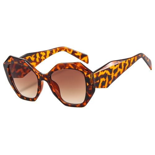 AGRIEVE Übergroße quadratische Sonnenbrille für Frauen, Vintage-Brille, Sonnenbrillen für Männer und Frauen, UV400, Leopard, Einheitsgröße von AGRIEVE