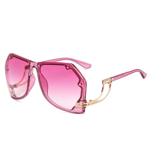 AGRIEVE Unregelmäßige Mode polygonale Sonnenbrille Frauen blau rosa Retro Farbverlauf Ozean getönte Farbe Linse einzigartige Rahmen, lila F lila, Einheitsgröße von AGRIEVE