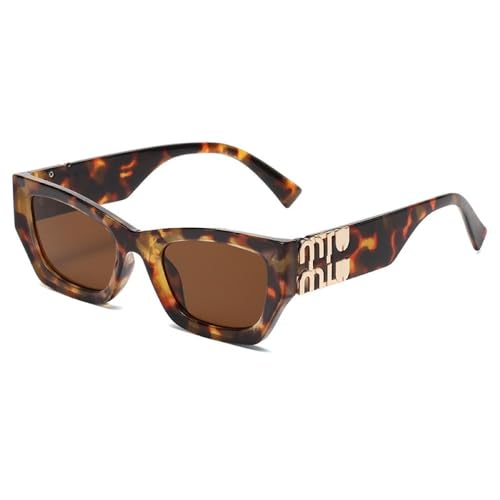 AGRIEVE Vintage Cat Eye Damen-Sonnenbrille, Persönlichkeit, Kunstharz-Linse, Reisebrille, Mädchen, niedliche Brille mit kleinem Rahmen, braun, Einheitsgröße von AGRIEVE