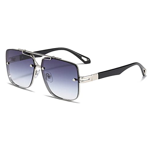 AGRIEVE Vintage Sonnenbrille Damen Modetrend Quadratische Sonnenbrille Für Herren Driving Shades Damen UV400,Silber,Einheitsgröße von AGRIEVE