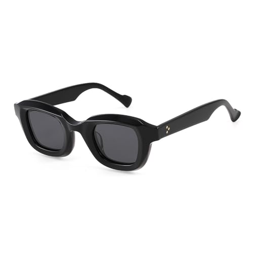 AGRIEVE Vintage-Sonnenbrille für Herren, UV400-Schutz, Retro-Modebrille, luxuriöser dicker Rahmen, c1 Schwarzgrau, Einheitsgröße von AGRIEVE