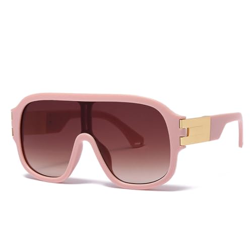 AGRIEVE Vintage Sonnenbrille mit Farbverlauf für Herren, großer Rahmen, modische Sonnenbrille für Damen, einteilige Linse, Outdoor-Sport, trendige Brille, C4, Pink, Einheitsgröße von AGRIEVE