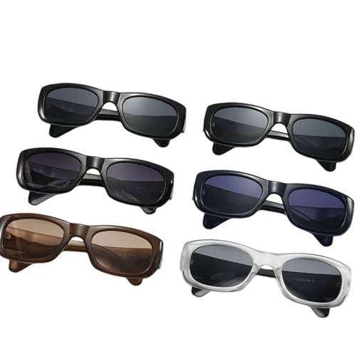 AGRIEVE in Fashion Vintage Rechteck Quadrat Sonnenbrille Frauen Für Männer Luxus Gradienten Sonnenbrille Punk Nieten Brille, Schwarz Leopard Schwarz, Einheitsgröße von AGRIEVE