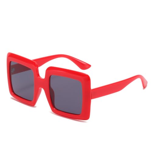 Übergroße quadratische Sonnenbrille im Vintage-Stil mit Farbverlauf für Damen, luxuriös, Leopardenmuster, Braun, UV400, Sonnenbrille für Herren, schicke Sonnenbrillen, Pink, Rot, Grau, Einheitsgr von AGRIEVE