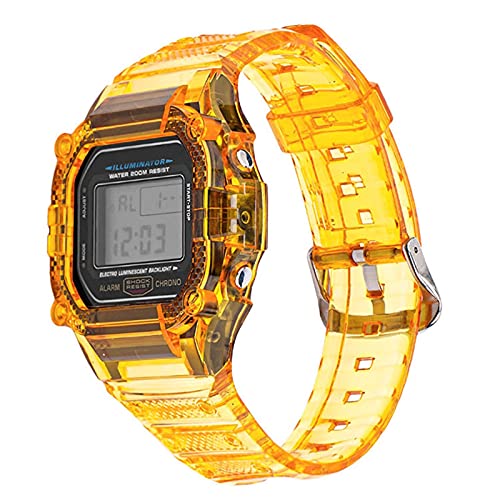 AHGDDA TPU-Harz-Gehäuse Uhrenarmband für G-Shock DW-5600 GW-M5610 M5600 GLX-5600 Refit Ersatzarmband Zubehör (Farbe: Orange, Größe: 5600) von AHGDDA