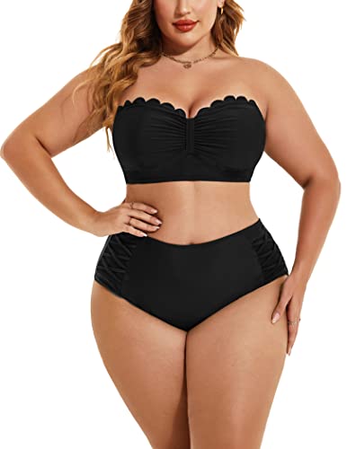 AI'MAGE Bikini Damen Bauchweg Badeanzug High Waist Push Up Bikinis für Damen Bademode Bauchkontrolle Bikini Zweiteilige Bademode Swimsuit von AI'MAGE