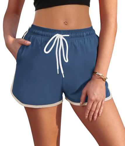 AI'MAGE Damen Badeshorts Bauchkontrolle Schwimmshorts Schnell Trocknend Boardshorts Schwimmunterteil mit Taschen M von AI'MAGE