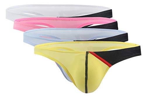 AIEOE 4 Stück String Tanga für Herren Slips Ministring aus Weichem Material G-Strings Unterwäsche 4A Farben Größe XL von AIEOE