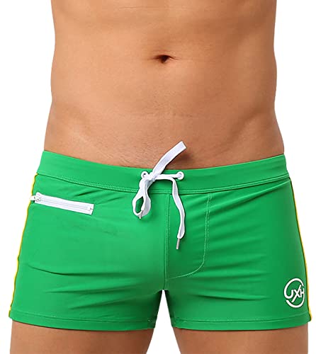 AIEOE Badehose Herren Eng Kurz Boxer Schwimmhose Push Up mit Abnehmbares Pad & Kleine Reißverschlusstasche Schnelltrocknend Badeshorts für Schwimmen Surfen - XXL (EU/US XL) von AIEOE