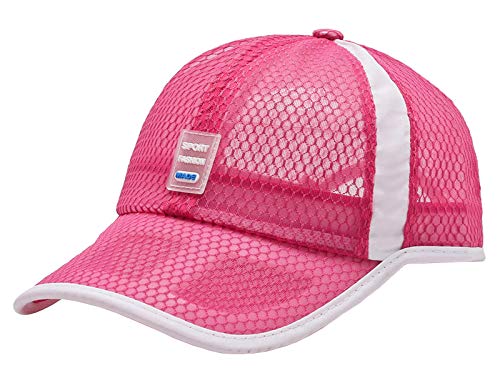 AIEOE Basecap Sportscap Mesh-cap Sport Kappe Atmungsaktiv Outdoor Kappe für Joggen, Wandern, Campen und Angeln Pink von AIEOE