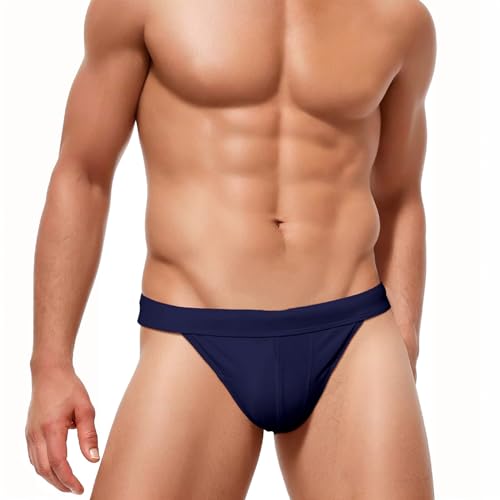 AIEOE Herren-Badehose, niedrige Taille, schnelltrocknend, athletischer Badeanzug, Bikini-Beutel, sexy Bademode, Tangas, Marineblau, Large AIEOE Herren-Badehose, niedrige Taille, schnelltrocknend, athletischer Badeanzug, Bikini-Beutel, sexy Bademode, Tangas, Marineblau, Large von AIEOE
