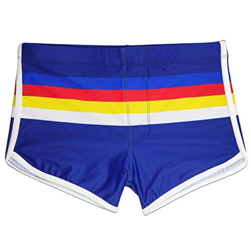 AIEOE Herren Badehose Slip Eng Kurz Schwimmhose Sexy Badeslip Bunt Abnehmbares Pad Badeshorts Streifen Badehose Sommer Strand Pool - M von AIEOE