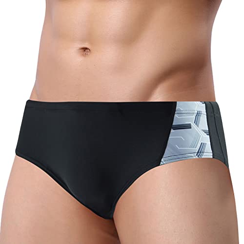 AIEOE Herren Badeslip Eng Kurz Badehose Schnelltrocknend Atmungsaktiv Bade Slip Professionelle Training Schwimmen Badeshorts für Sommer Strand Pool - XXL von AIEOE