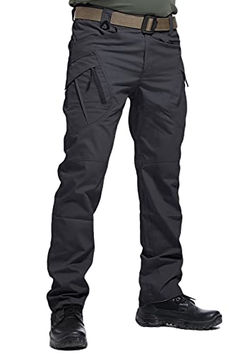 AIEOE Herren Cargo Hose Taktische Hose Robuste Kampfhose Männer Freizeithose Artbeitshose mit Vielen Taschen Herrenhose Schwarz Herstellergröße XXXL/Jeansgröße 40 von AIEOE