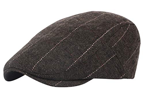 AIEOE Herren Flache Kappe Wolle Flatcap Herbst Winter Schiebermütze Sport Gatsby Newsboy Cap von AIEOE