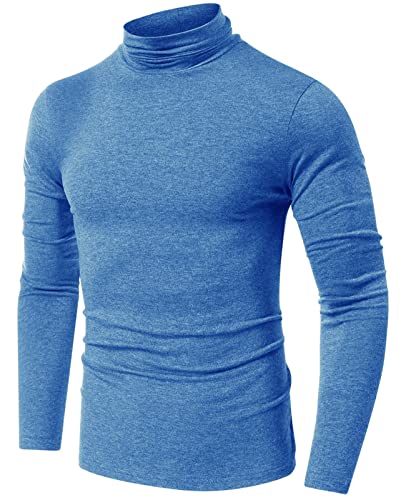 AIEOE Herren Rollkragenshirt Langarm Slim Fit Rollkragenpullover Baumwolle Basic Langarmshirts Elastisch Weich Einfarbig - EU L von AIEOE