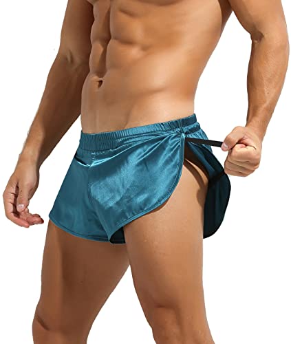 AIEOE Herren Sexy Boxer Shorts Männer Unterhose Kurz Minishorts Weiche Unterwäsche Hausanzugshorts Loose Fit Türkis Herstellergröße XL von AIEOE