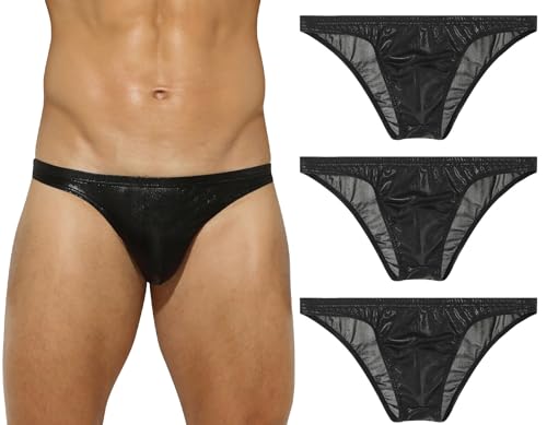 AIEOE Herren Slips in Leder-Optik Glänzende Unterwäsche Sexy Unterhose Pouch Briefs Schwarz A x 3 M AIEOE Herren Slips in Leder-Optik Glänzende Unterwäsche Sexy Unterhose Pouch Briefs Schwarz A x 3 M von AIEOE