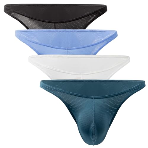 AIEOE Herren Unterhosen Slip Atmungsaktiv Hipster Bequeme Unterwäsche Pouch Panties Kühle Minislips 4 Stück 02 Größe XXL von AIEOE